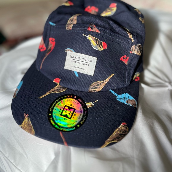 Maker Wear Put a Bird On It J.J. Spectre 5 Panel Hat Cap Navy Blue - Picture 10 of 10